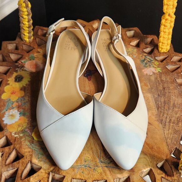 Naturalizer - 'Freesia' Short Block Heel with Adjustable Strap in White - Picture 1 of 7